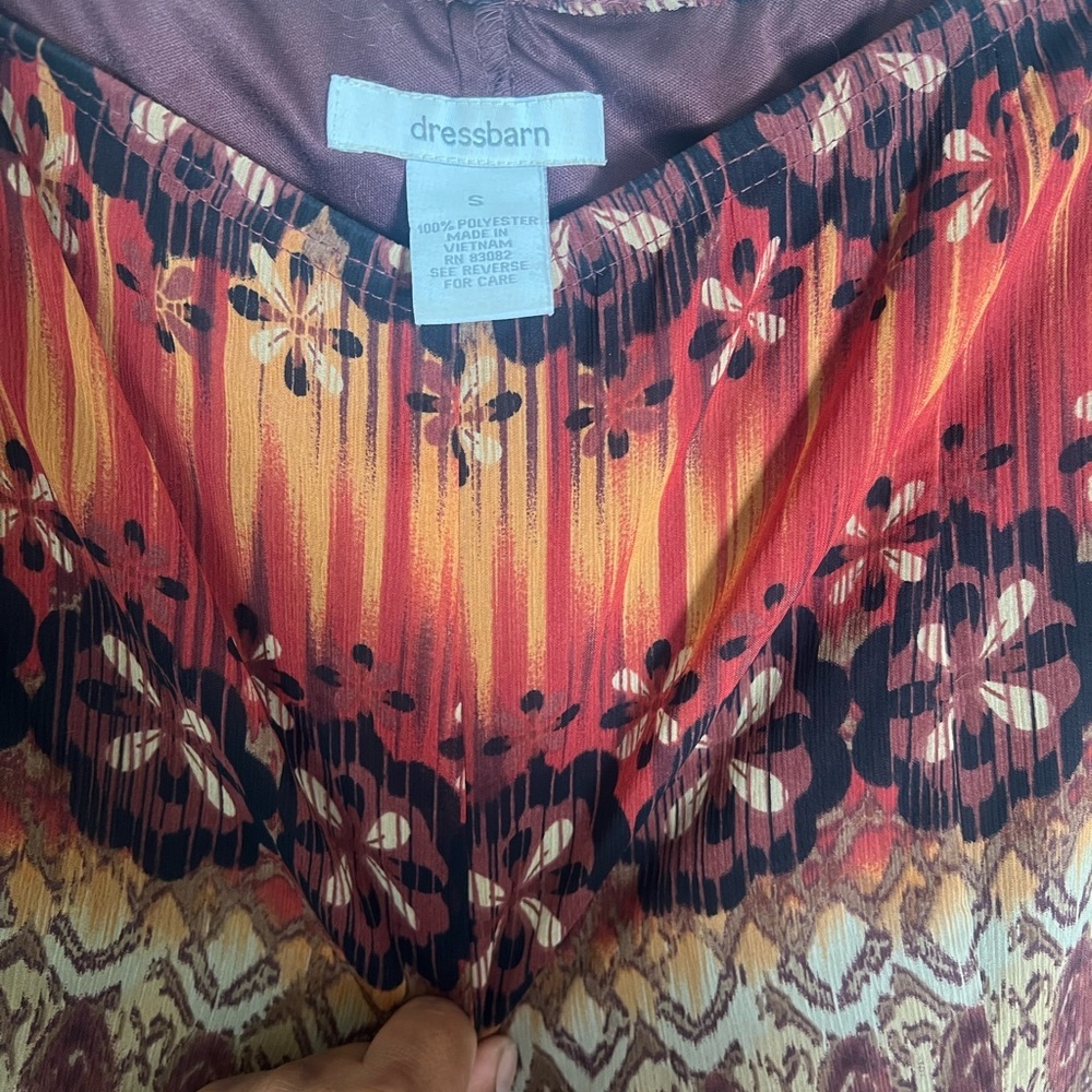 dressbarn Orange and Brown Floral High-Low Maxi Skirt - Picture 5 of 5